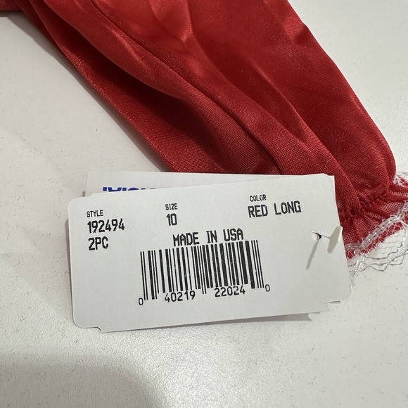 NWT Laura Dare Girl's 10 Red Christmas Valentine's Long Nightgown 2 PC Set USA - Picture 12 of 13